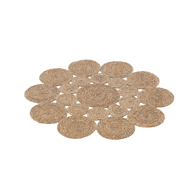 ROUND MAT 80 CM MADE OF SEAGRASS - FLOWER