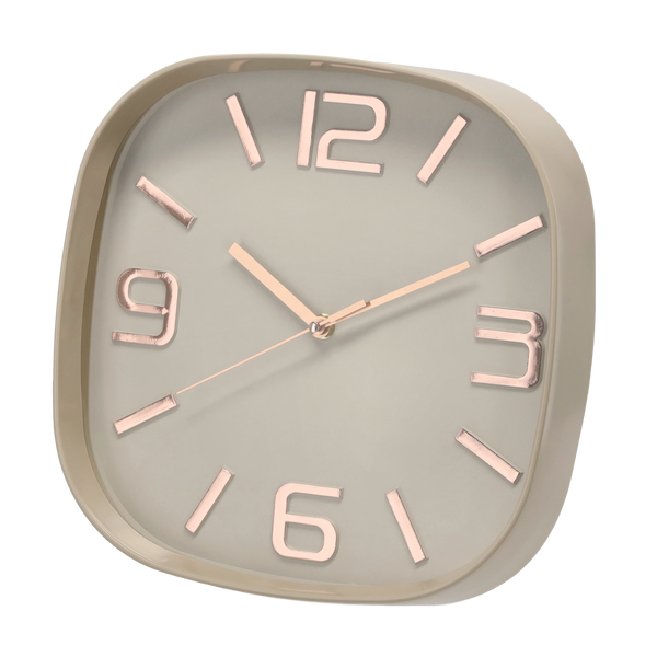 ZEGAR WISZĄCY KWADRATOWY 30,3 x 30,3 x 5,7 CM BEŻOWY/NIEBIESKI *5531