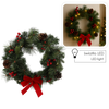 CHRISTMAS WREATH 40 CM RED LED