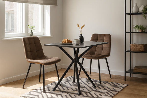 KRZESŁO NOWOCZESNE WELUROWE BRĄZOWE *2944