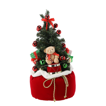 CHRISTMAS FIGURE - ARTIFICIAL CHRISTMAS TREE IN SANTA'S SACK - LED + MELODY