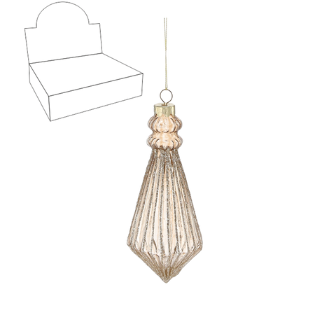 BOMBKA DIN sticlă - STIL "BAROC" 6.7 x 15.3 CM pachet=6buc *1686