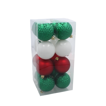 KPL. 16 BOMBEK 8 CM ČERVENÝ/ZELENÝ/BIELY *9872