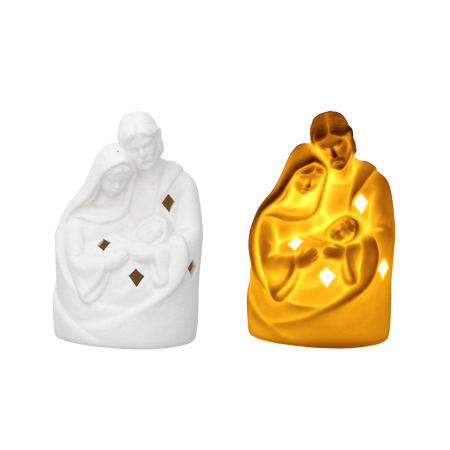 FIGURKA CERAMICZNA - ŚWIĘTA RODZINA BIAŁY LED 13 CM opak=6szt *1464