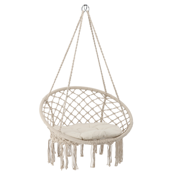 Scaun suspendat - cuib de berze cu pernă 80 x 60 x 120 CM bej *5288