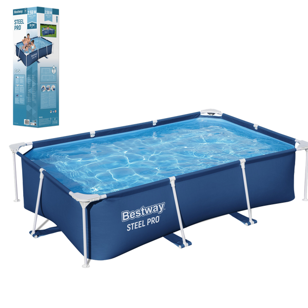 Piscină de grădină cu cadru metalic 259 x 170 x 61 CM