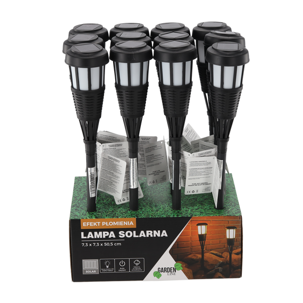 SOLAR LAMP SOLENTO 7,3 x 7,3 x 50,5 CM WARM WHITE DISPLAY=12PCS