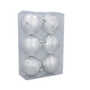 Set de 6 ornamente de Crăciun 8 cm roșu/auriu/silver *7276