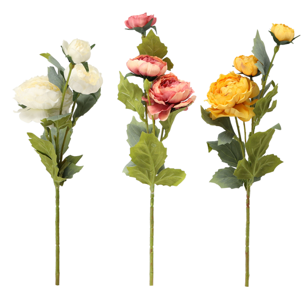 ARTIFICIAL FLOWER - ROSE 50 CM MIXED 3 COLOURS