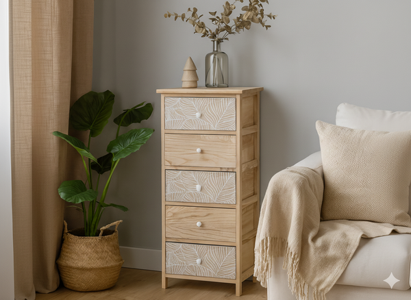 LUIZA 5-DRAWER CHEST OF DRAWERS 40 X 29 X 90 CM