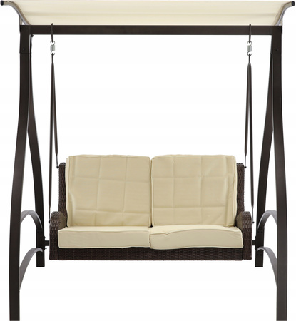 GARDEN SWING MADE OF TECHNORATTAN 166 X 130 X 170 CM BROWN PREMIUM