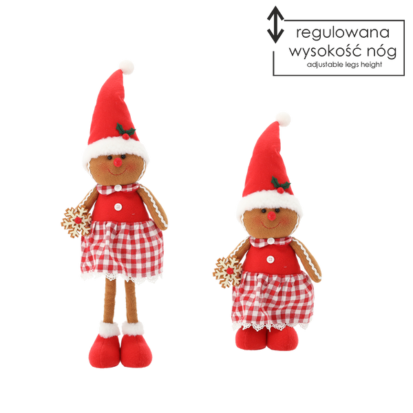 CHRISTMAS GINGERBREAD - GIRL 20 x 10 x 65 CM WITH TELESCOPIC LEGS