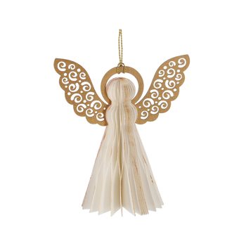 CHRISTMAS ORNAMENT PAPER - ANGEL WHITE 12 CM