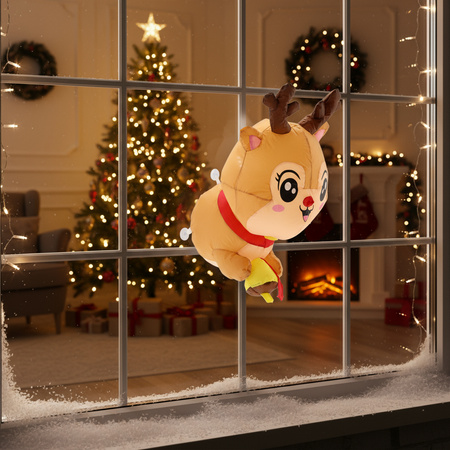 INFLATABLE REINDEER FOR WINDOW LED 90 CM