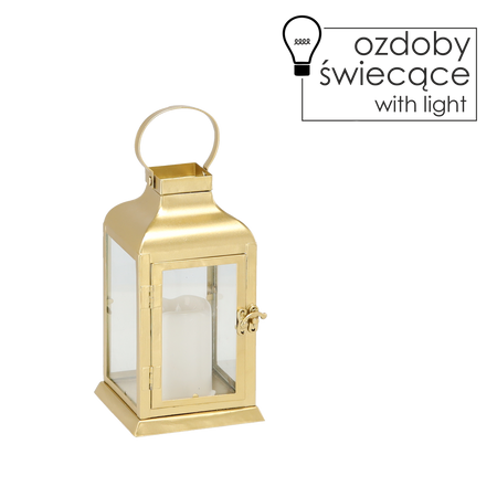 LAMPión 11 x 11 x 22 CM LED METALOVÝ ZLATÝ *0900