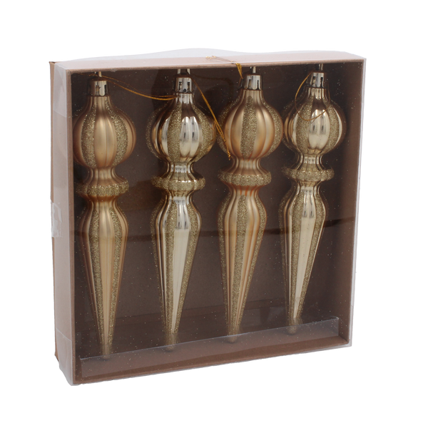 SET 4 DECORAȚIUNI DE BRAD LUNGI 16 CM MIX DE CULORI *5355