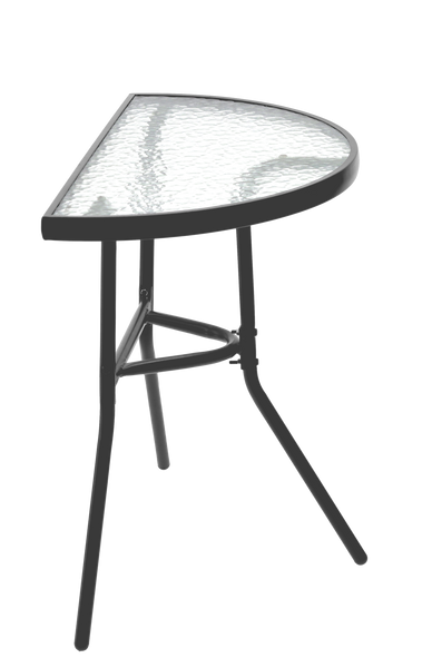 ZESTAW MEBLI BALKONOWYCH - STOLIK POŁÓWKA + 2 SKŁADANE KRZESŁA  - SZARY