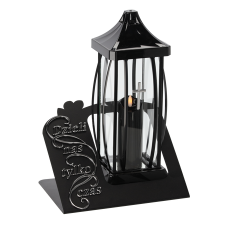 ZNICZ 39CM GRACJA DUŻA BLACHA DUŻA + LED CZARNO ZŁOTY/SREBRNY OPAK=2SZT*7630