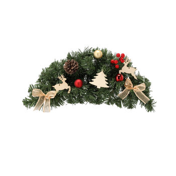 HANGING CHRISTMAS SWAG 46 CM RED-GOLD