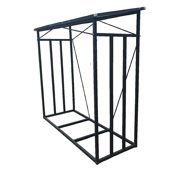 STOJAK METALOWY Z DASZKIEM NA DREWNO OPAŁOWE 185 cm x 70 cm x 185 cm *6332