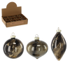 GLASS ORNAMENT - BLACK GOLD MARBLE MIXED PATTERNS