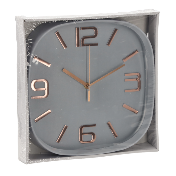 ZEGAR WISZĄCY KWADRATOWY 30,3 x 30,3 x 5,7 CM BEŻOWY/NIEBIESKI *5531