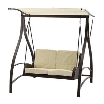 ZAHRADNÍ HOUPAČKA Z TECHNORATTANU 166 x 130 x 170 CM HNĚDÁ PREMIUM *3132