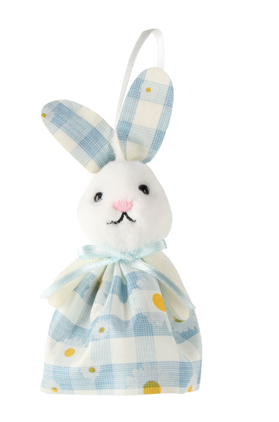 EASTER DECORATION - HANGING 8 x 4 x 11 CM BUNNY MIX 4 DESIGNS pack=12pcs