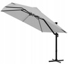 PARASOL OGRODOWY "ROMA"  3 x 3 M SZARY Z POKROWCEM 