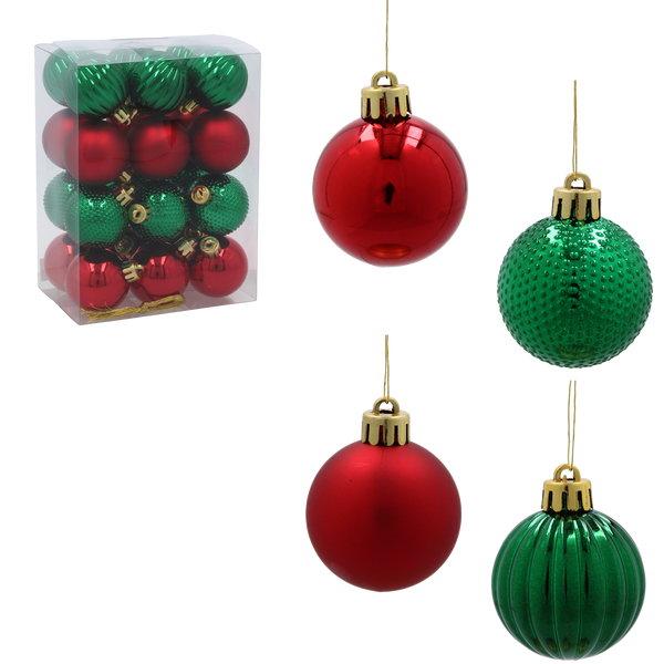 KPL. 24 BOMBEK 4 CM ZIELONY / CZERWONY *3641