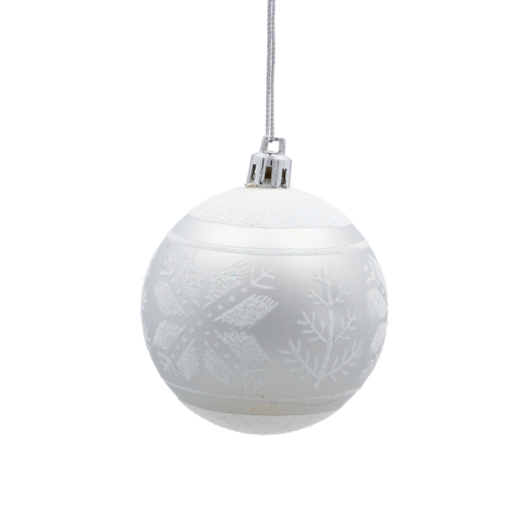 Sada 6 strieborných vianočných ozdôb 7 cm mix vzorov *5805