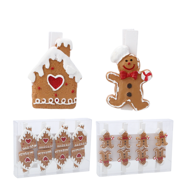 KPL. 8 OZDÓB BOŻONARODZENIOWYCH Z KLIPSEM MIX WZORÓW 3 x 4 CM opak=12kpl *8617