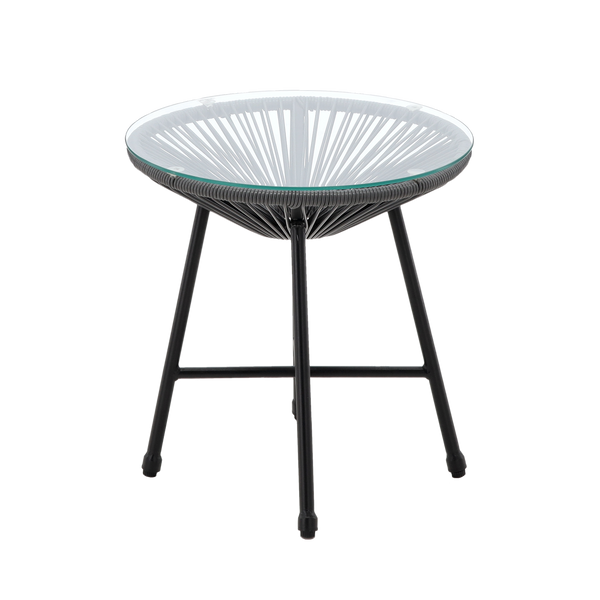 GARDEN FURNITURE SET (2 CHAIRS, TABLE) - GREY