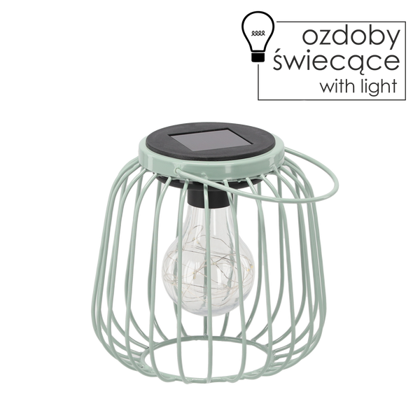 LAMPION SOLAR METALIC MENTA 15 CM *8877
