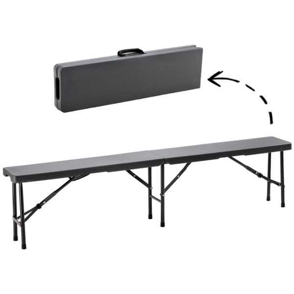 ŁAWKA TURYSTYCZNA SKŁADANA 180 x 25 x 43 CM SZARA