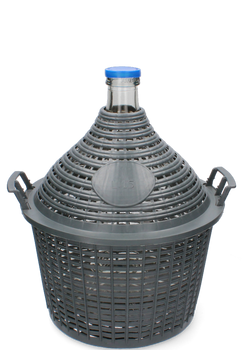 BALLOON 15L WITH NARROW NECK IN BASKET