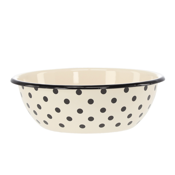 EMALIOVÁ MISKA 1,5 L 20 CM BÍLÉ TEČKY *3202