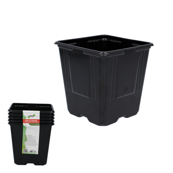 KPL. 5 DONICZEK Z TWORZYWA SZTUCZNEGO 11 x 11 x 12 CM *3302