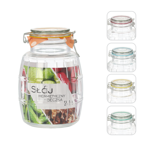 GLASS JAR 2.1LWITH COLOR SILICONE