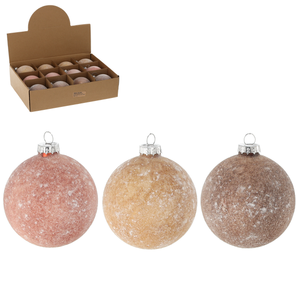 Skleněná ozdoba průměr 8 cm mix barev disp=12ks *3993