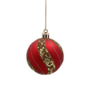 SET OF 8 CHRISTMAS BAUBLES RED 6 CM