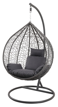 HANGED CHAIR SIZE L DARK GREY, CUSHION - DARK GREY, FRAME - DARK GREY *9726