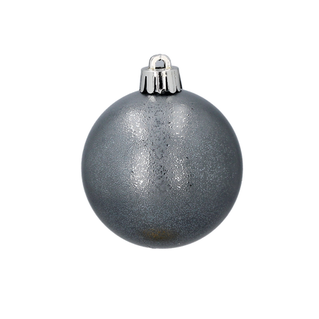 SET OF 6 BAUBLES 6 CM OLIVE/COPPER/GRAPHITE