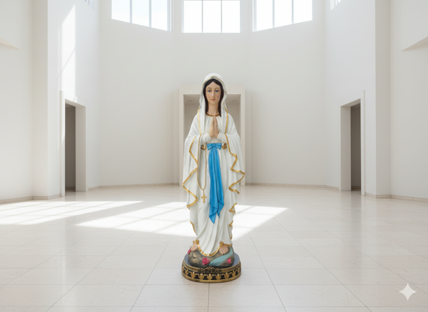 OUR LADY OF LOURDES FIGURE 120 CM GLASS EYES