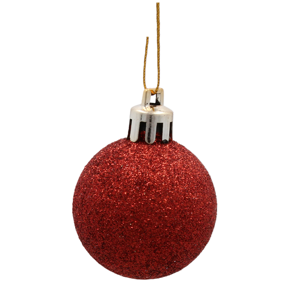 SET OF 24 CHRISTMAS BAUBLES RED, SILVER, GOLD