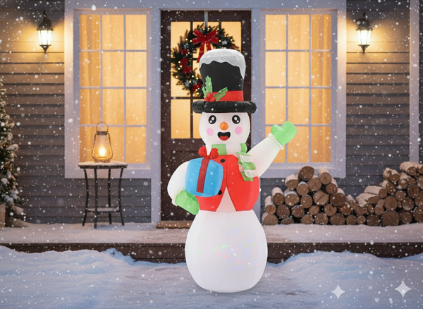 INFLATABLE SNOWMAN LED 180 CM