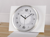 ZEGAR WISZĄCY OKRĄGŁY 30,5 x 30,5 x 4,3 CM BIAŁY ZE SREBRNĄ RAMKĄ *4672