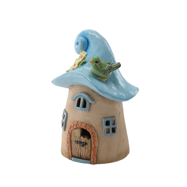 FIGURĂ DE GRĂDINĂ - CASA CIUPERCEALĂ ALBASTRĂ 24,1 x 21,5 x 34,2 CM LED *7065