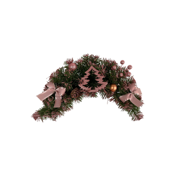 HANGING CHRISTMAS SWAG 46 CM PINK