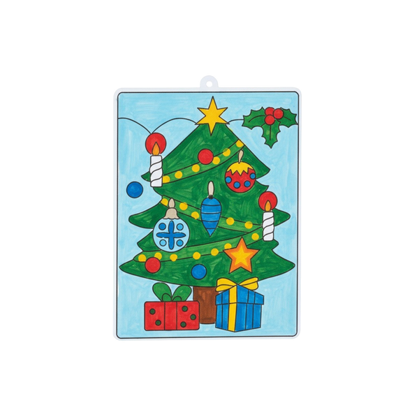 ORNAMENT DE CRĂCIUN - VITRAJ PENTRU PICTAT "FĂ-ȚI SINGUR" CU 6 CULORI MIX DE MODELE ambalaj=12buc *7137